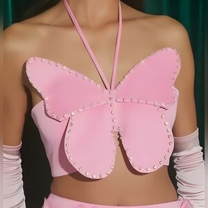 WICKED Glinda x Forever 21 embellished bandeau top, Med.